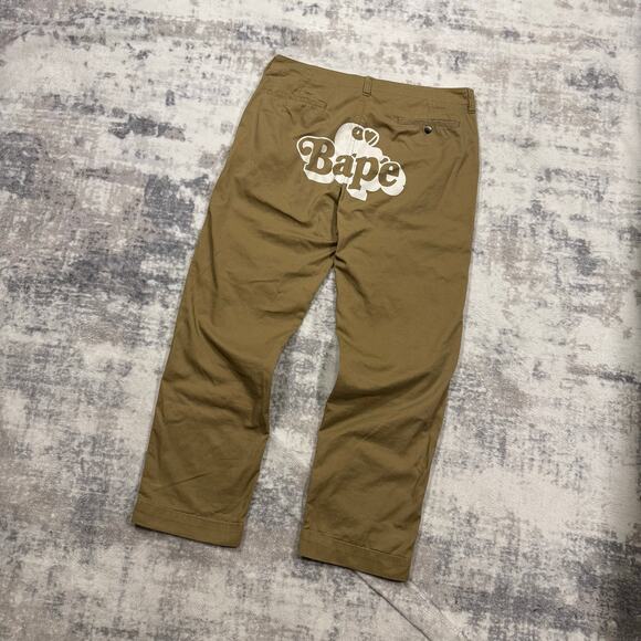 Authentic Bape 2000’s Baby Milo Baggy Khaki Chino Pants 34